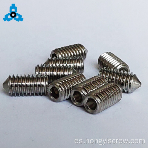 Punto de cono de tornillo de acero inoxidable DIN914HEX